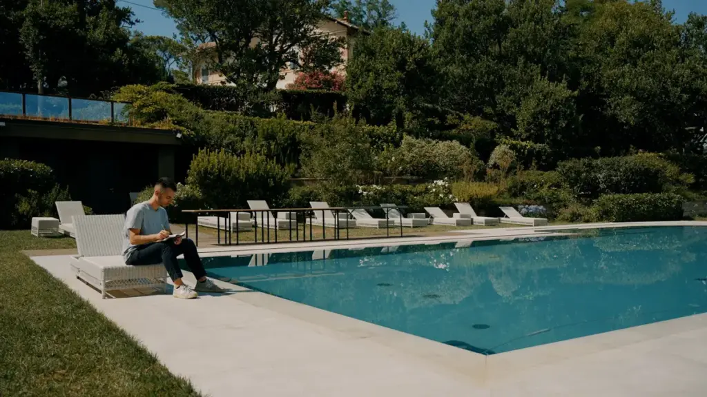 matrimonio a Villa Anitori rito civile piscina